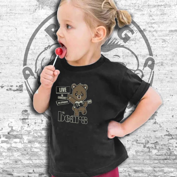 The Bears in Concert Short Sleeve Toddler T-Shirt for wholesale by Raging Rascals