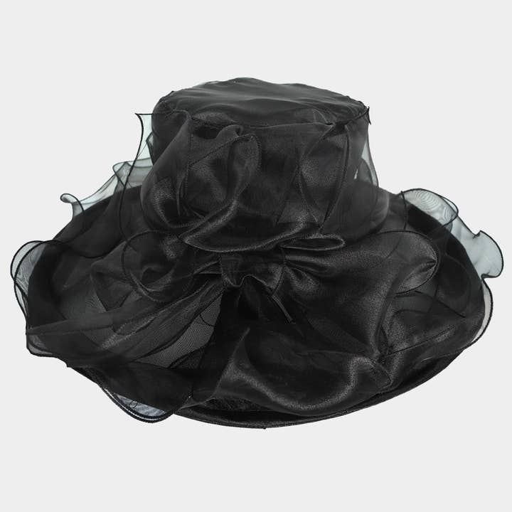 Sensibling Corp. - Wholesale Fascinator Hat - Women's - Bow Ruffle Double Layered Organza Dressy Hat