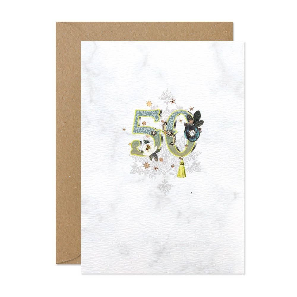 Stephanie Davies - Vente Cartes d'anniversaire - 50 Numéro d'âge1