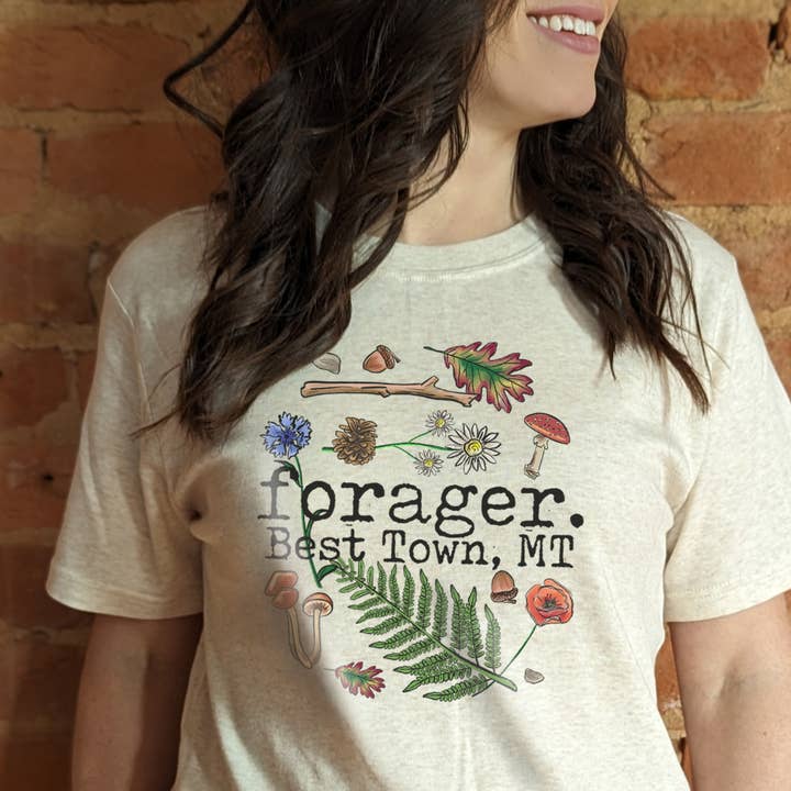Barefoot Baby - Wholesale Screen Printed T-Shirt - Women's - CUSTOM Forager Mommy and Me Outdoor Summer Hiking Shirt4