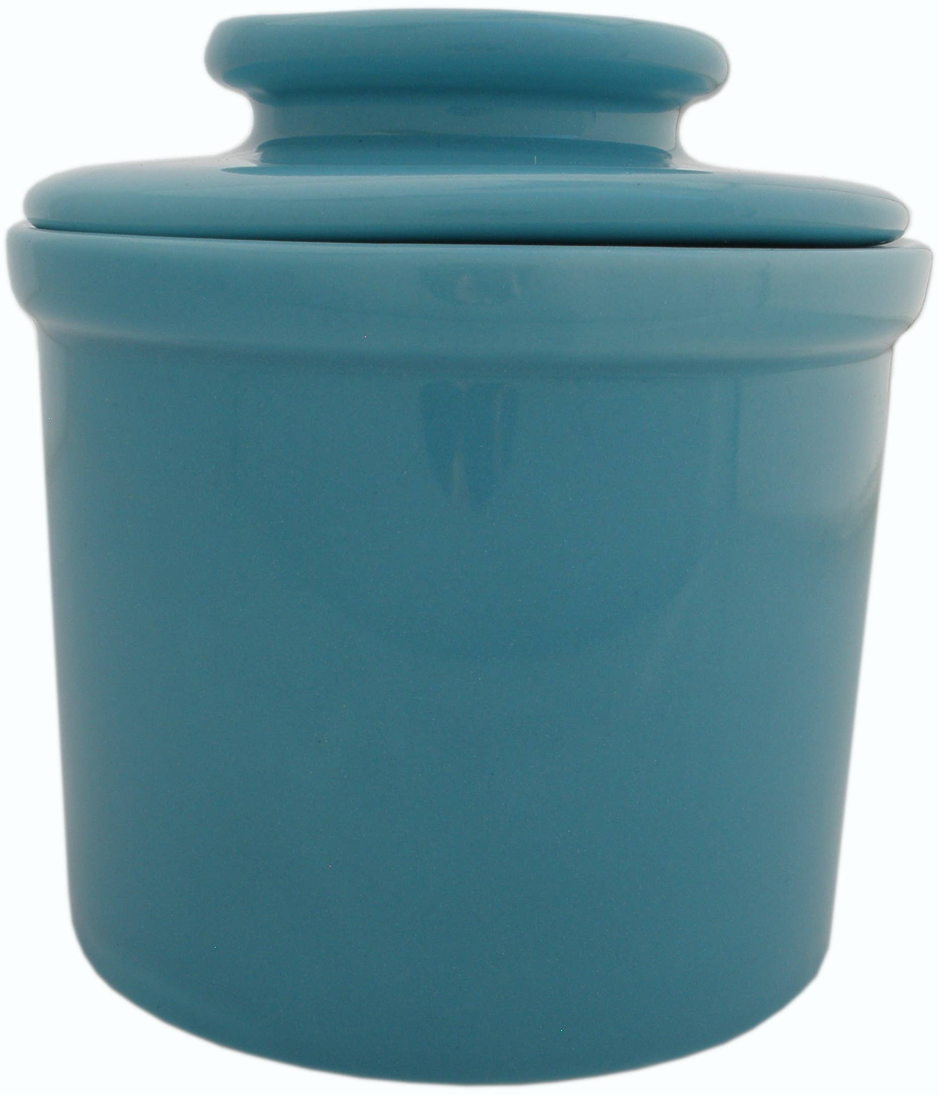 JBK Pottery - Wholesale Jar - Hummingbird Butter Crock - Teal1