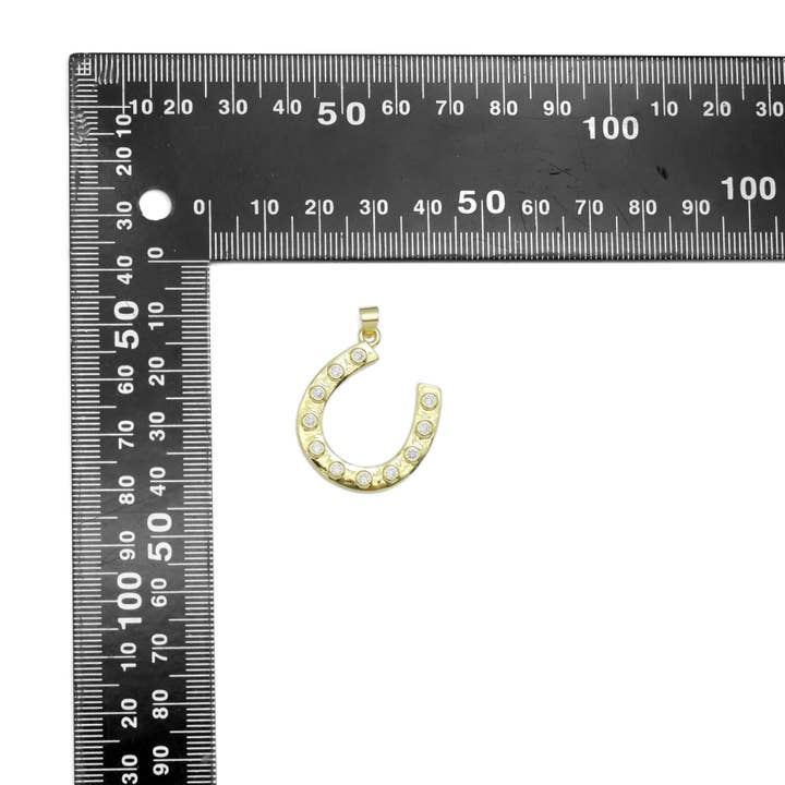 BestBeads&Beyond - Wholesale Individual charm/pendant - CZ Large Horseshoe U Shape Charm, Sku#LK9102