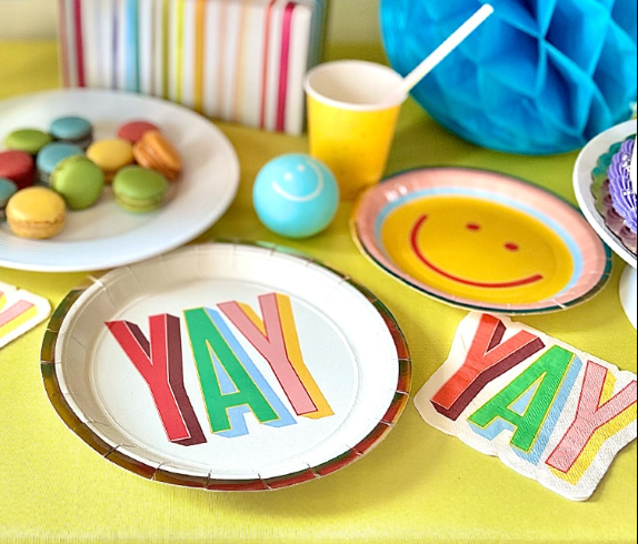 Paper Source Wholesale - Wholesale Disposable Plate - Yay Typography Large Disposable Plates1