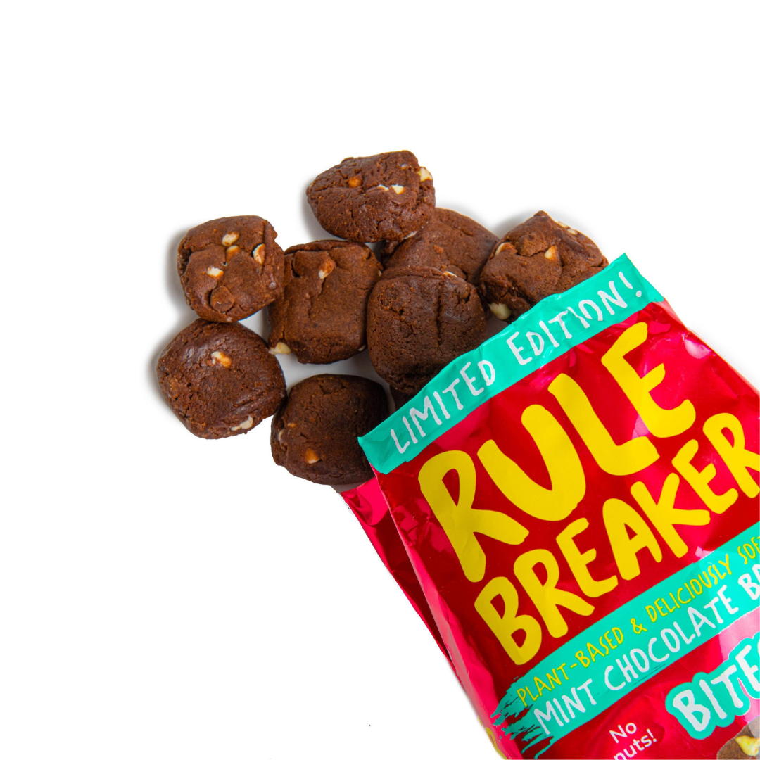 Rule Breaker Snacks - Wholesale Brownie - Mint Chocolate Bites 4-oz Bag – Allergen-Free, GF4