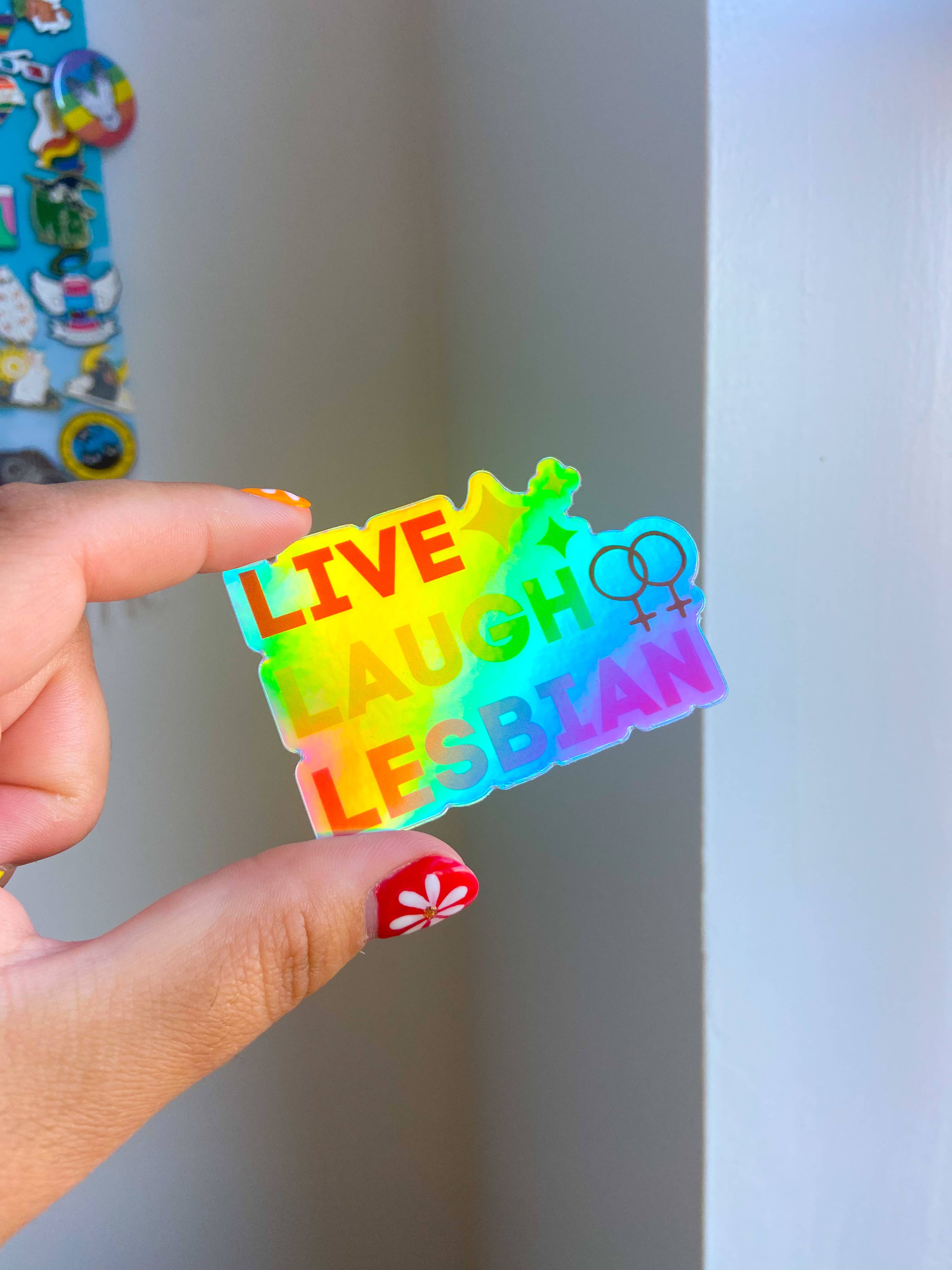 Wild Rabbit Beads - Venta al por mayor Pegatina - Adhesivo de vinilo (Live Laugh Lesbian)1