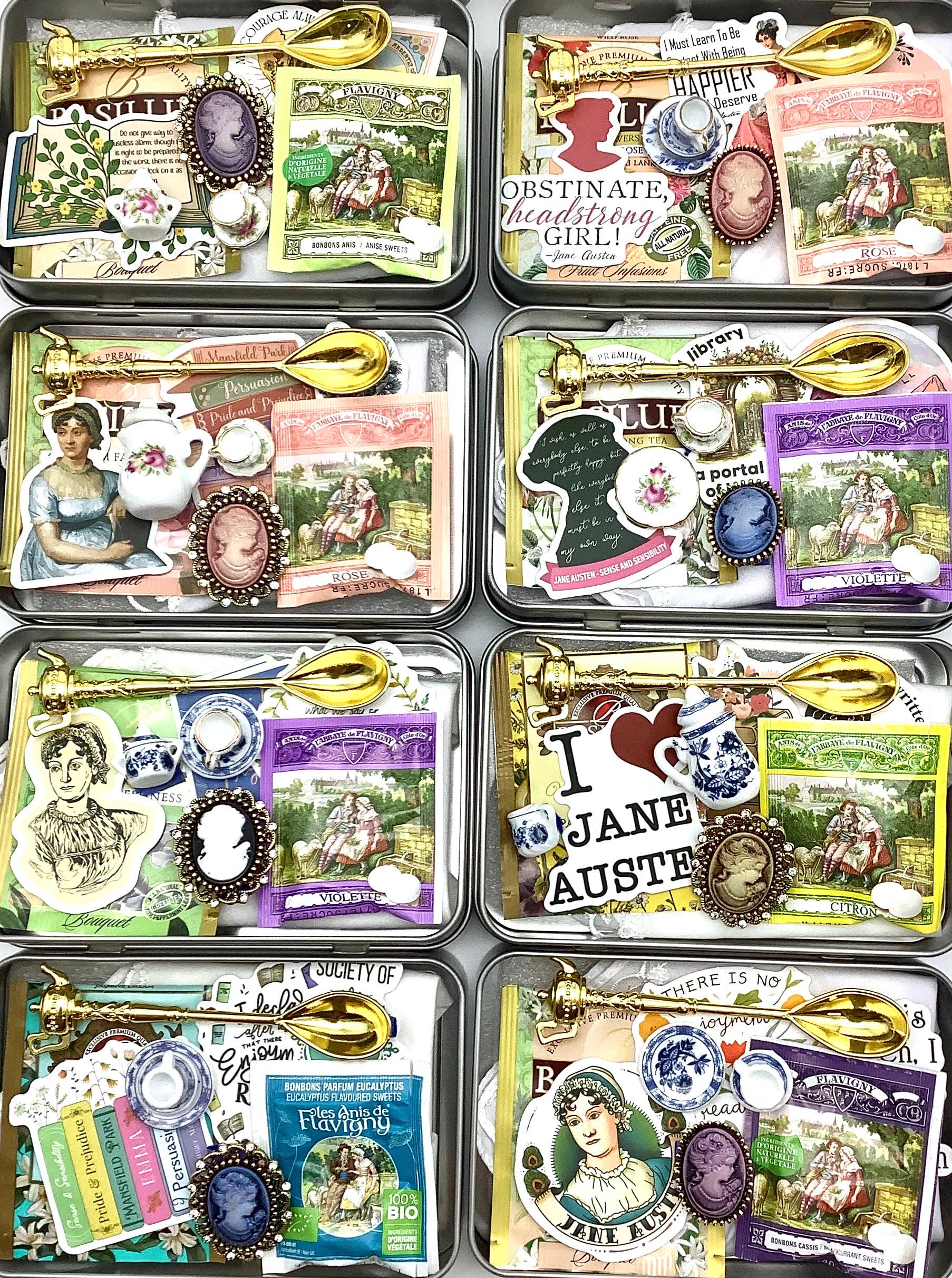 All Little Cute Things - Wholesale Gift Bag Set/Pack - Jane Austen Gift Set. Tin Gift Box filled with trinkets 7