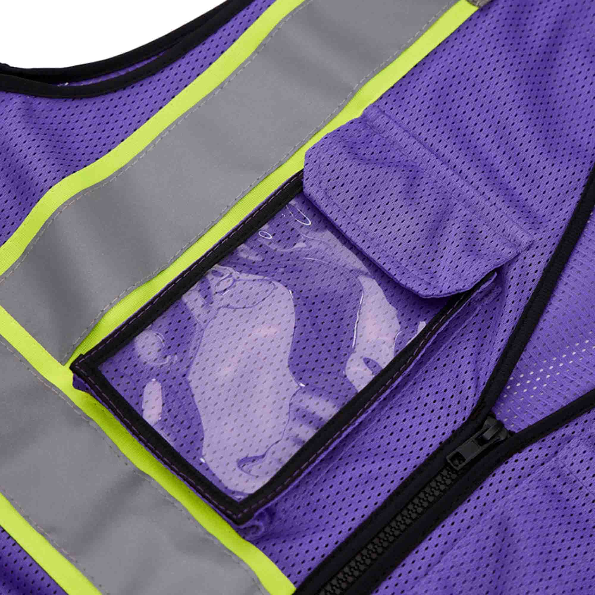 3C Products – wholesale Safety vest – Unisex – SV2590 Deluxe Purple Cool Mesh Safety Vest W/ ID Pocket3