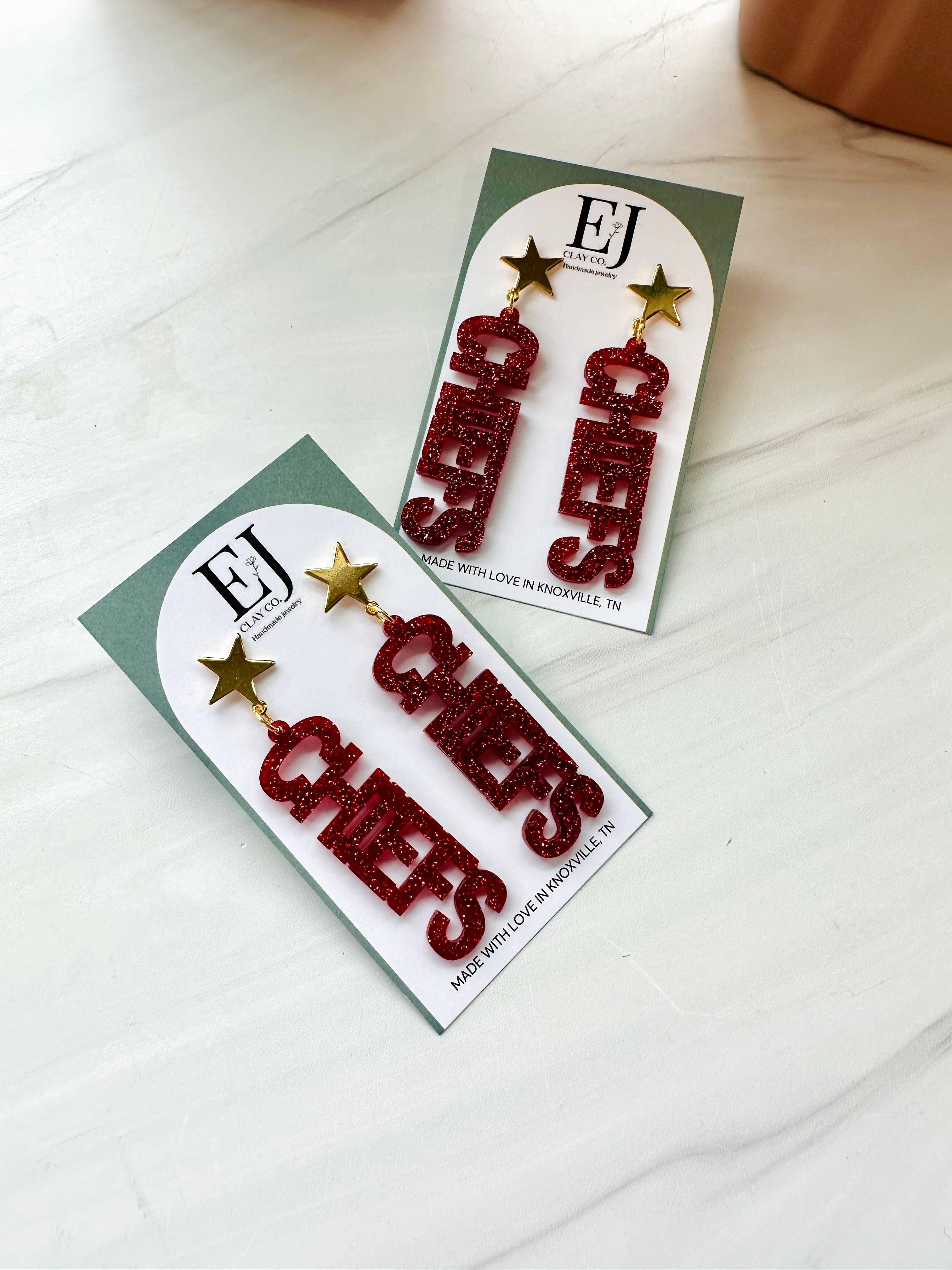 EJ Clay Co - Wholesale Dangle Earrings - CHIEFS 18k Dangles1