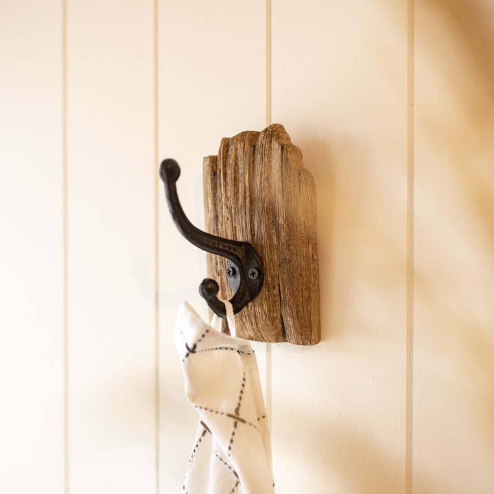Foreside Home & Garden - Wholesale Wall Hook - SALE - Gabriella Wall Decor Hook Natural Wood & Metal