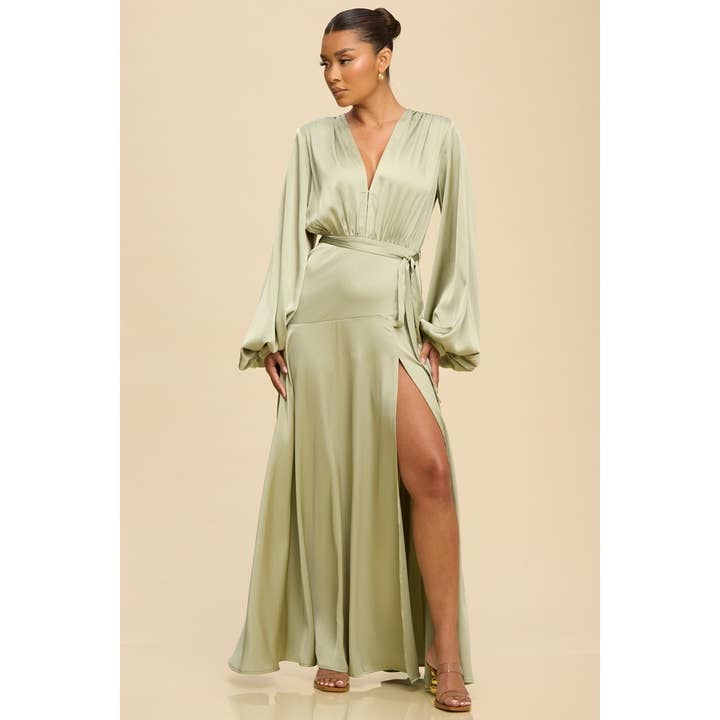 SATIN ULTRA MAXI GOWN for wholesale by Luxxel