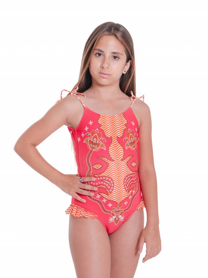 En bit baddräkt med Mini Patch Print Färg för wholesale av Pin-Up Stars