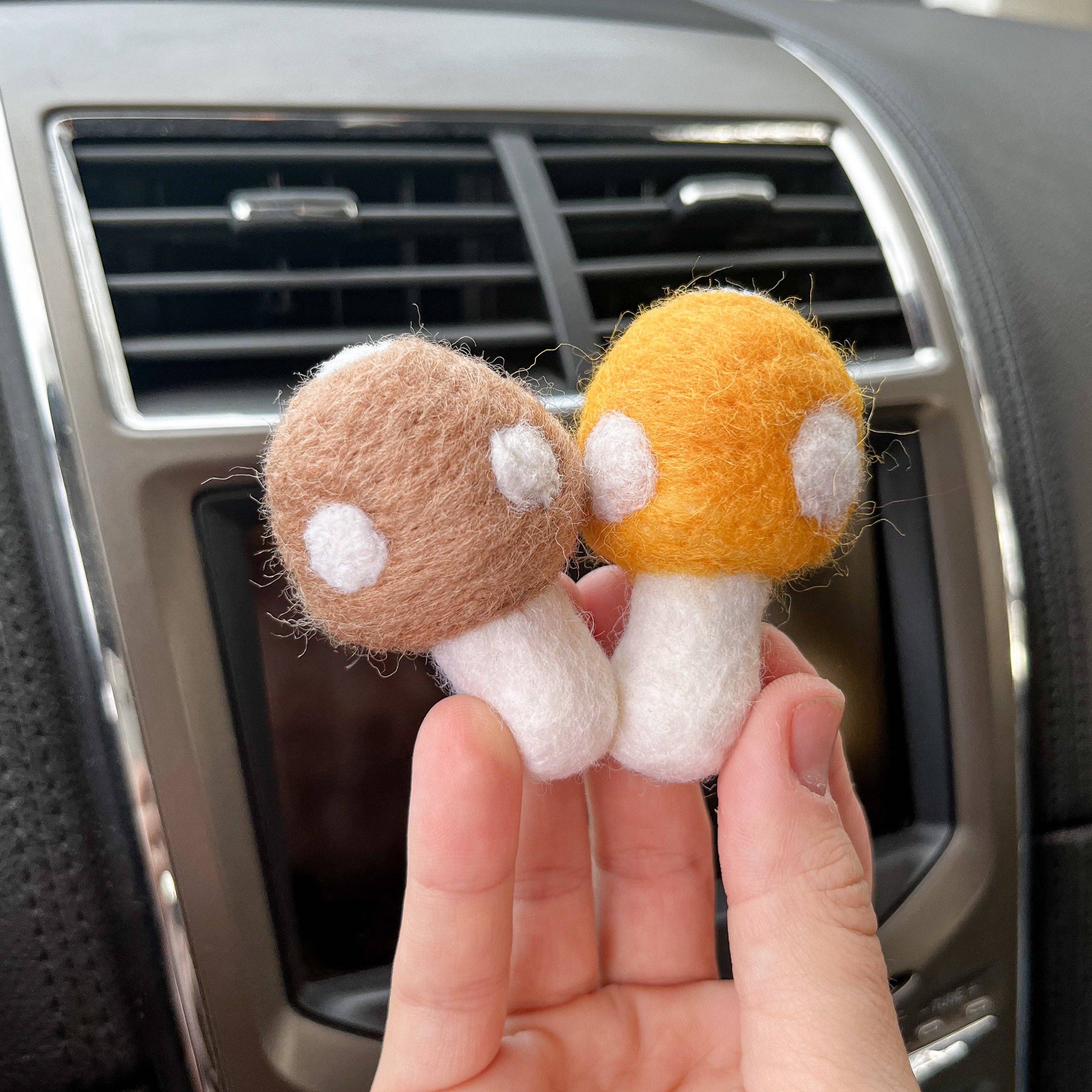 The Thrifty Handmade – wholesale Car Freshener - Unisex – Felt Mushroom Car Vent Clip Diffuser1