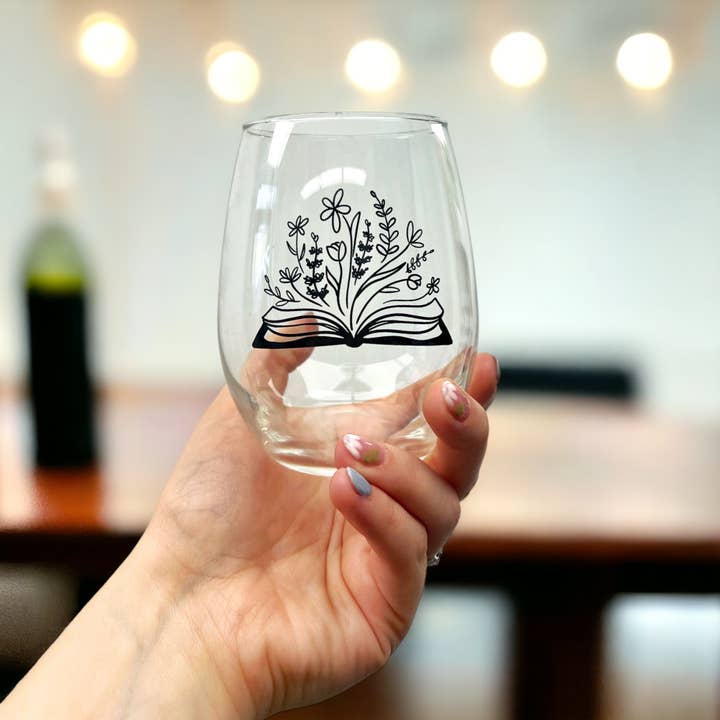 Botanical Library Bookish Floral 15oz Artist Designed Stemless Wine Glass and other Purchase Wholesale library of flowers. Free Returns & Net 60 Terms on Faire trending on Faire.