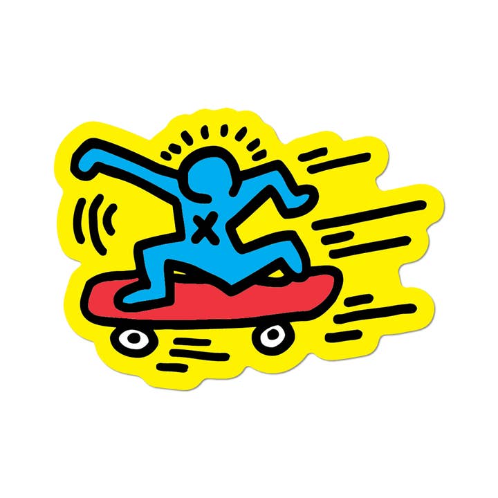 Skater by Keith Haring - Die-Cut Sticker for wholesale by Apply Stickers
