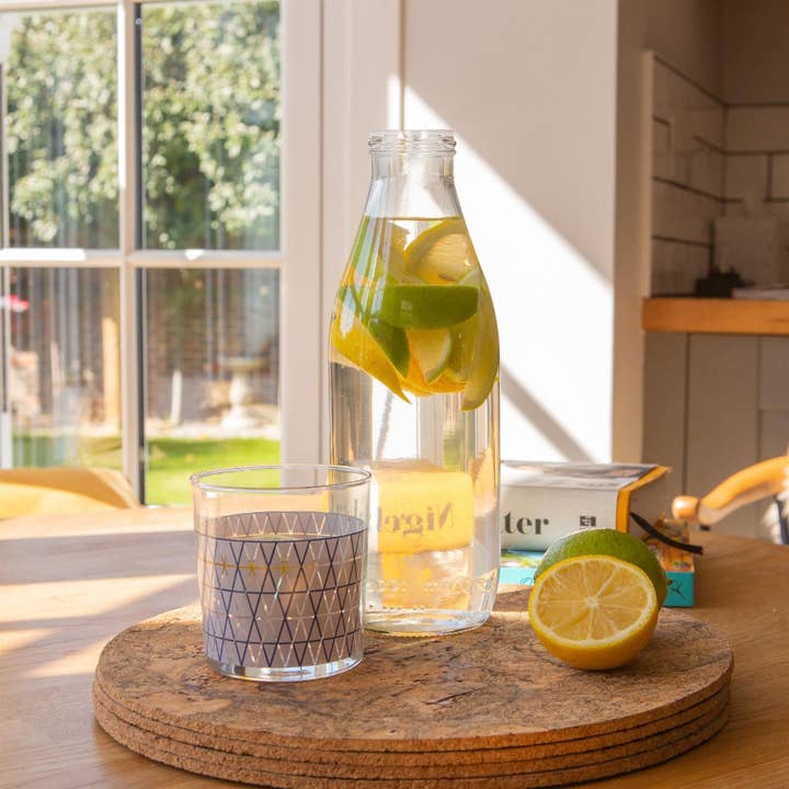 Rinkit Ltd – wholesale Water bottle – 960ml Glass Water Bottle with Metal Lid1