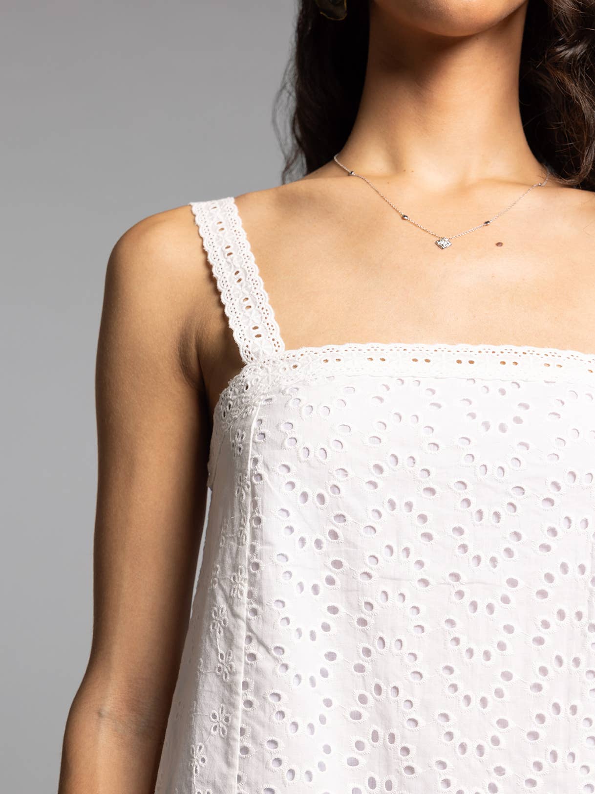 BLANC Square Neck Eyelet Tank - ALANI TANK for wholesale on Faire3