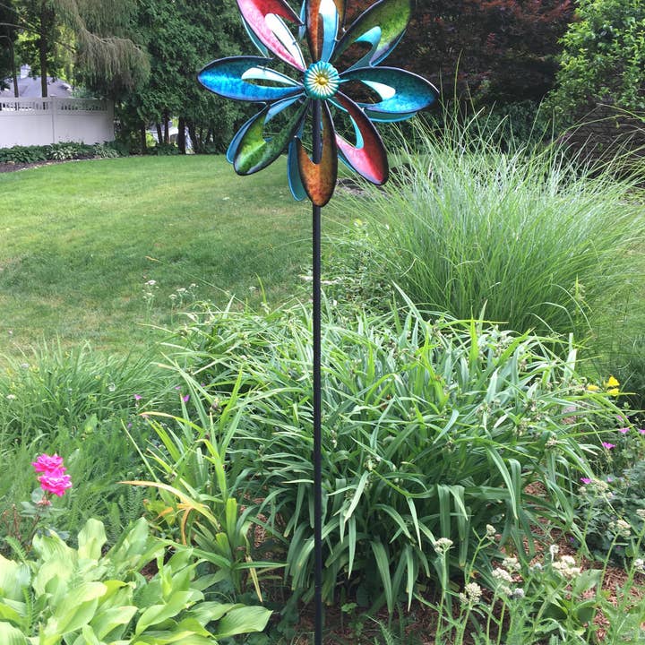 Santa’s Workshop Inc. - Wholesale Wind Spinner - 59" Double Rotating Spinner Stake1