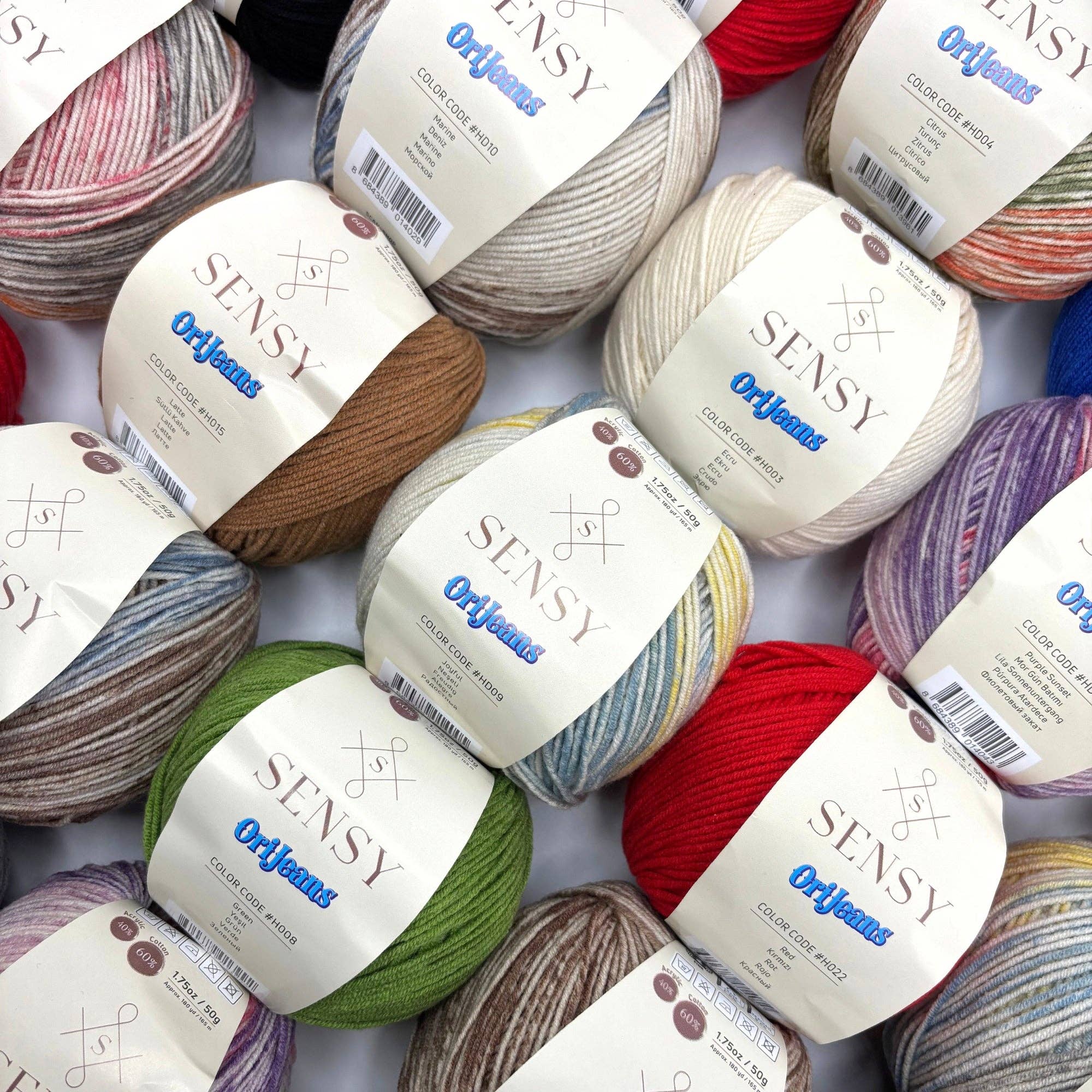 Sensy - Wholesale Yarn - Sensy OriJeans Yarn, 1.75 oz, 180 yards, Gauge 2 Fine15