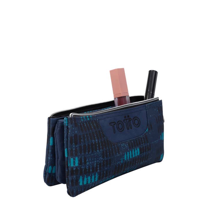 TOTTO - Wholesale Pencil Case/Pouch - Blue marl compartments school pencil case3