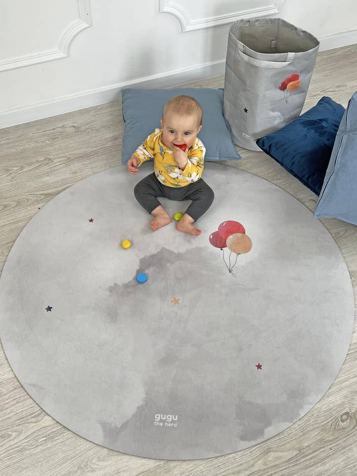 Tapete redondo Prime Baloon Dream de caucho natural para venta al por mayor de Gugu the Hero