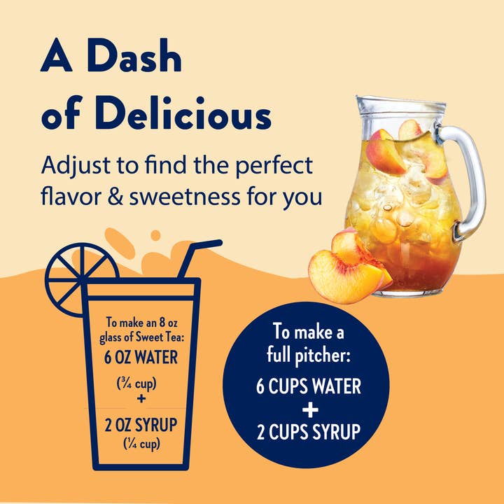 Jordan's Skinny Mixes - Wholesale Cocktail Mix/Syrup - Sugar Free Peach Tea Syrup Concentrate