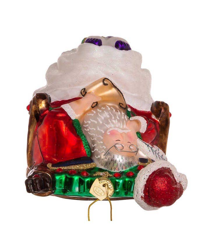 Kurt S. Adler, Inc. - Vente Objets de décoration - 6.25"NBL GM CHAISE DE SANTA +SWRVSKI STN8