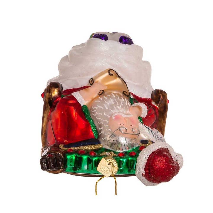 Kurt S. Adler, Inc. - Vente Objets de décoration - 6.25"NBL GM CHAISE DE SANTA +SWRVSKI STN8