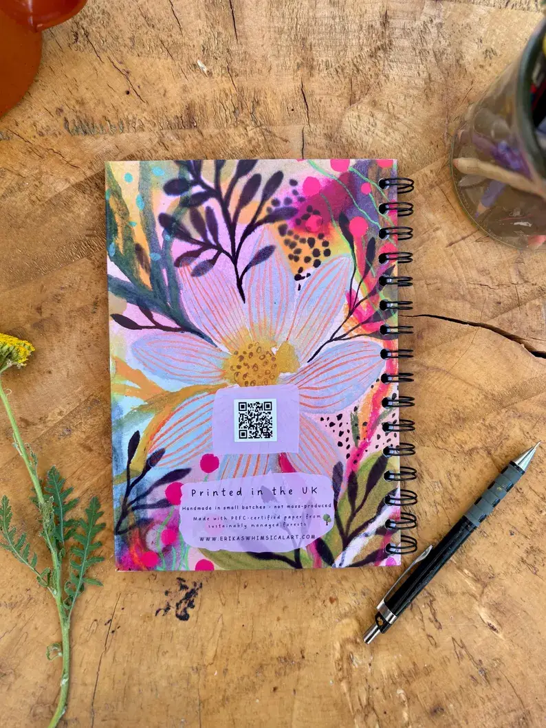 Erika's Whimsical Art – wholesale Notebook – Wild Ideas -A5 Handmade Notebook / Illustrated Journal  3