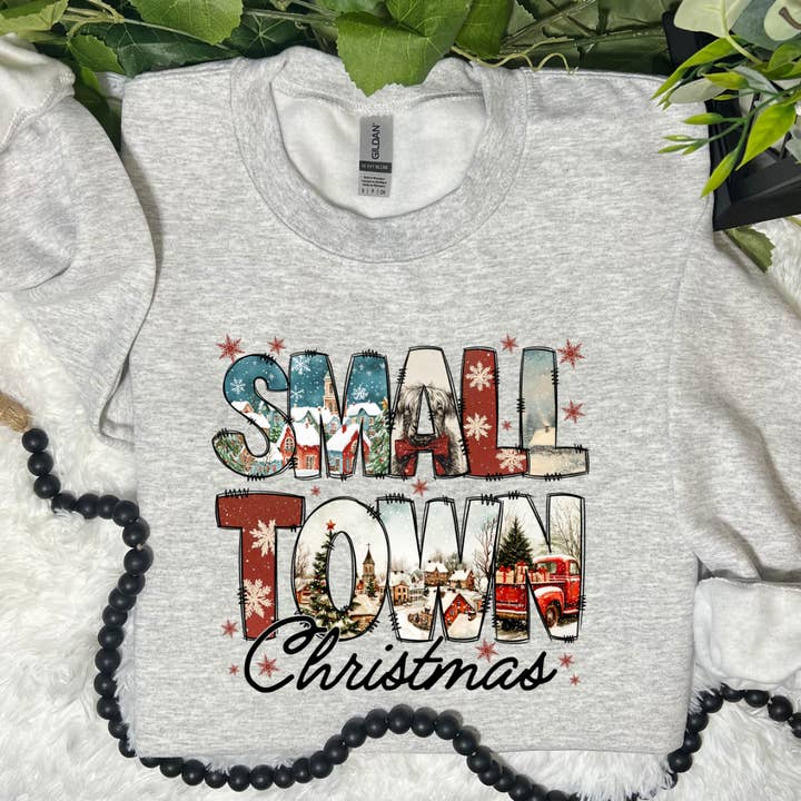 Small Town Christmas Graphic Sweatshirt for wholesale by Duck Creations Wholesale