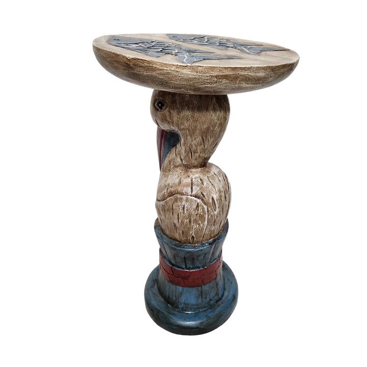White Elephant - Wholesale Decorative Tabletop Object - Pelican Table Wood Hand Carved