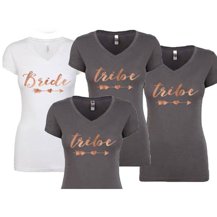 Bride tribe shirts, bridesmaid shirts, bride shirt, bride and co shirts, bridesmaid shirts, bachelorette weekend, Nashville Bachelorette for wholesale by Ruston Rose