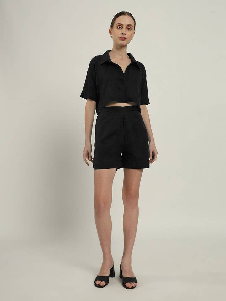 Shorts Matching Set- Noir Cityspace for wholesale by Thevasa