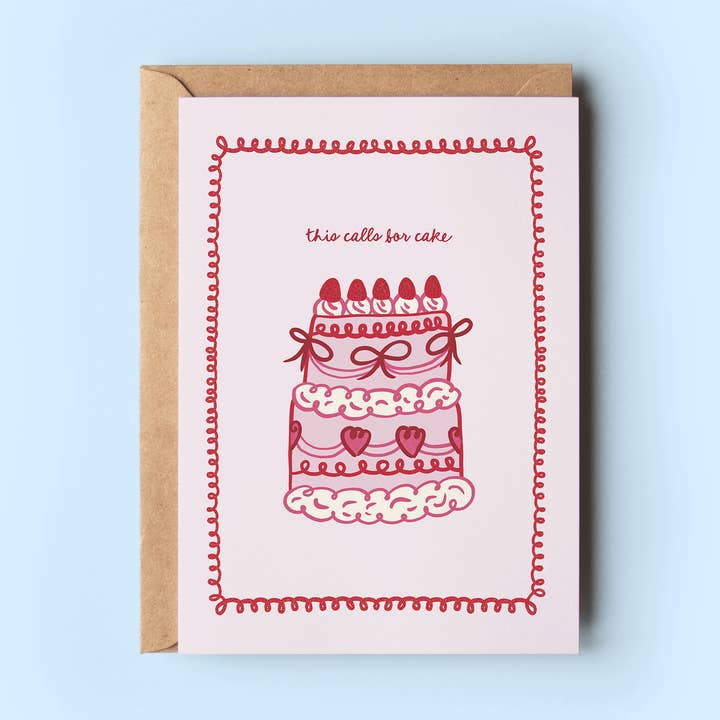 The Shelley Society - Wholesale Congratulations Card - This Calls for Cake Coquette Congrats Birthday Greeting Card0