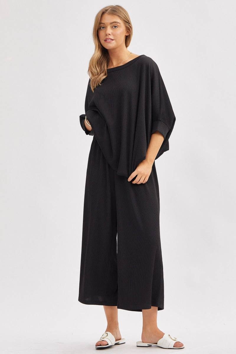 Dear Scarlett – Engroshandel Top- og buksesæt (IKKE Loungewear) - Dame – Solid Bluse + Bred Ben Sæt TRVSET-BALI16