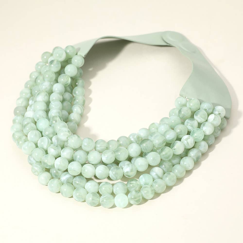 Sensibling Corp. – Colar com missangas/pérolas por atacado – Colar Magnético de Camadas com Contas Acrílicas Grossas e Pele Sintética37