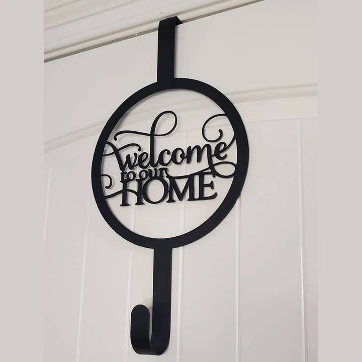 Welcome Hanger Holder, Door Hanger Holder, Welcome Sign for wholesale by Slinging Sparks Metal Work LLC