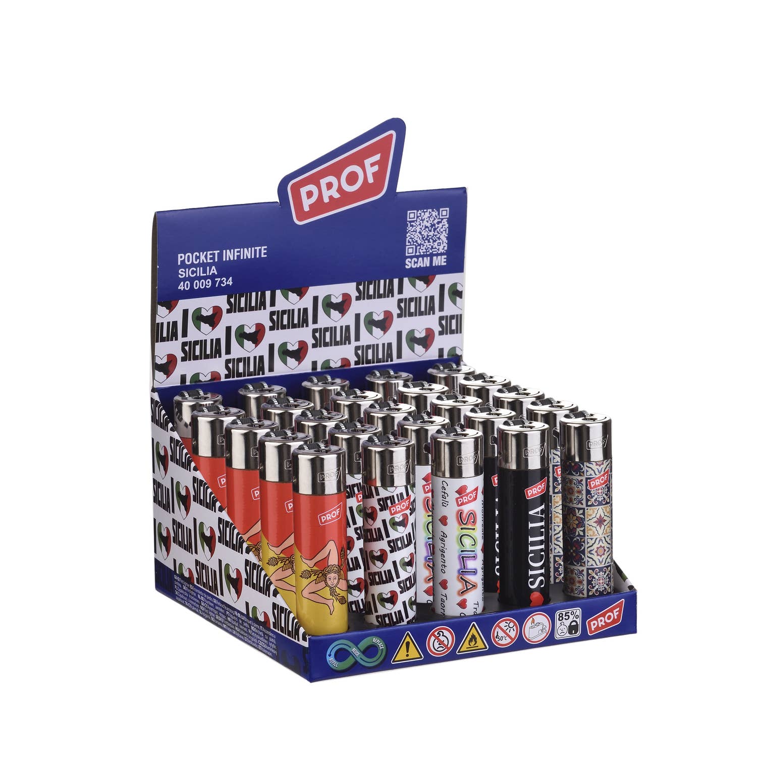 PROF - Wholesale Lighter - Round Lighters Sicily x25