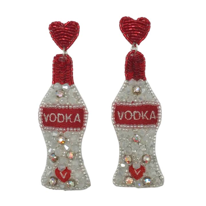 Heart + Vodka Earrings for wholesale by Allie Beads