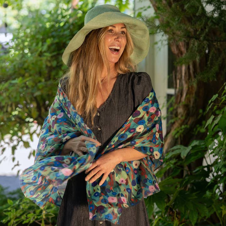 Shebobo - Wholesale Scarf - Women's - Poppy Dreams Floral Print Scarf Wrap 7