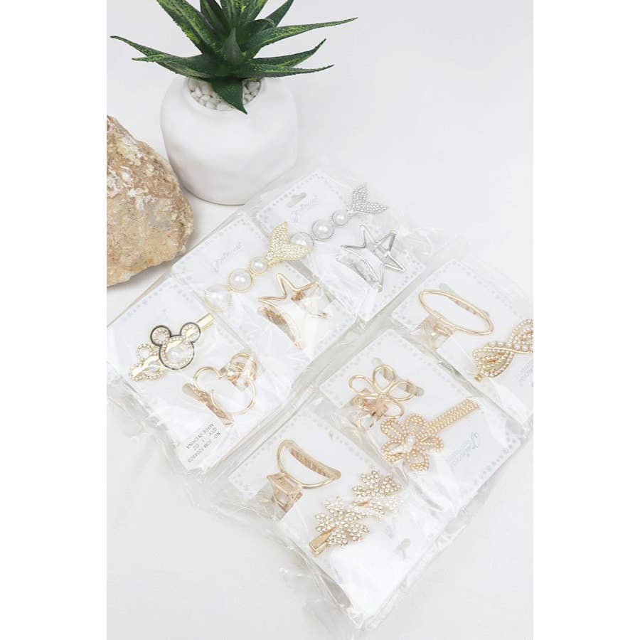 MÉLANGER LA COULEUR Ensemble de pinces à cheveux au design varié en vente sur Faire7