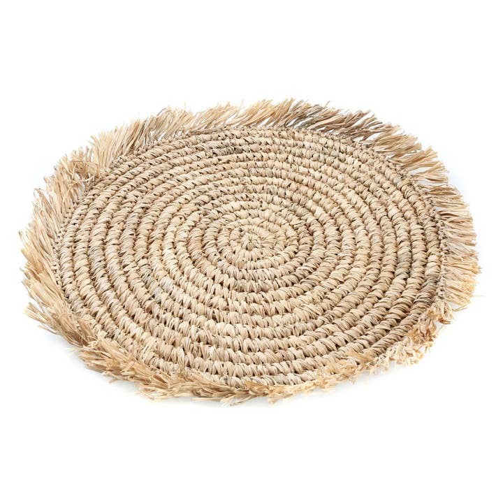 Bazar Bizar Living - Wholesale Placemat - The Fringe Raffia Placemat Round - Natural2
