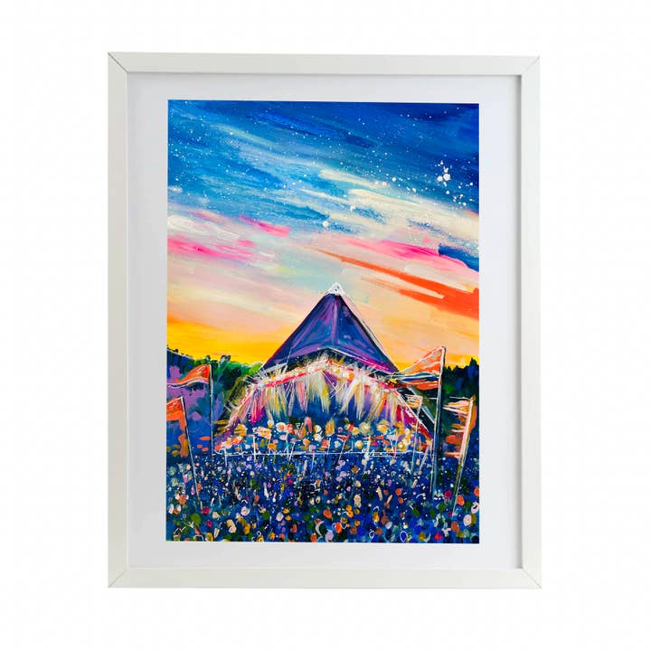 Glastonbury Pyramid Stage Art Print  for wholesale by Georgina Peters Art