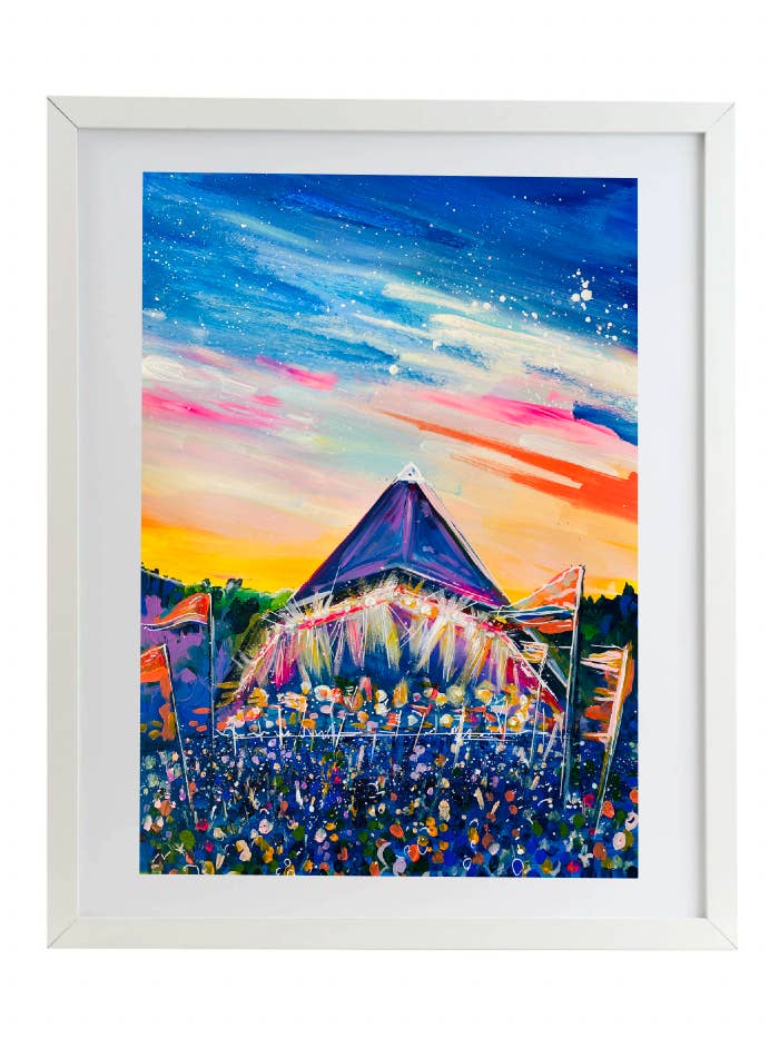 Impression artistique de la scène Pyramid de Glastonbury pour la vente par Ooh I Iike that Design