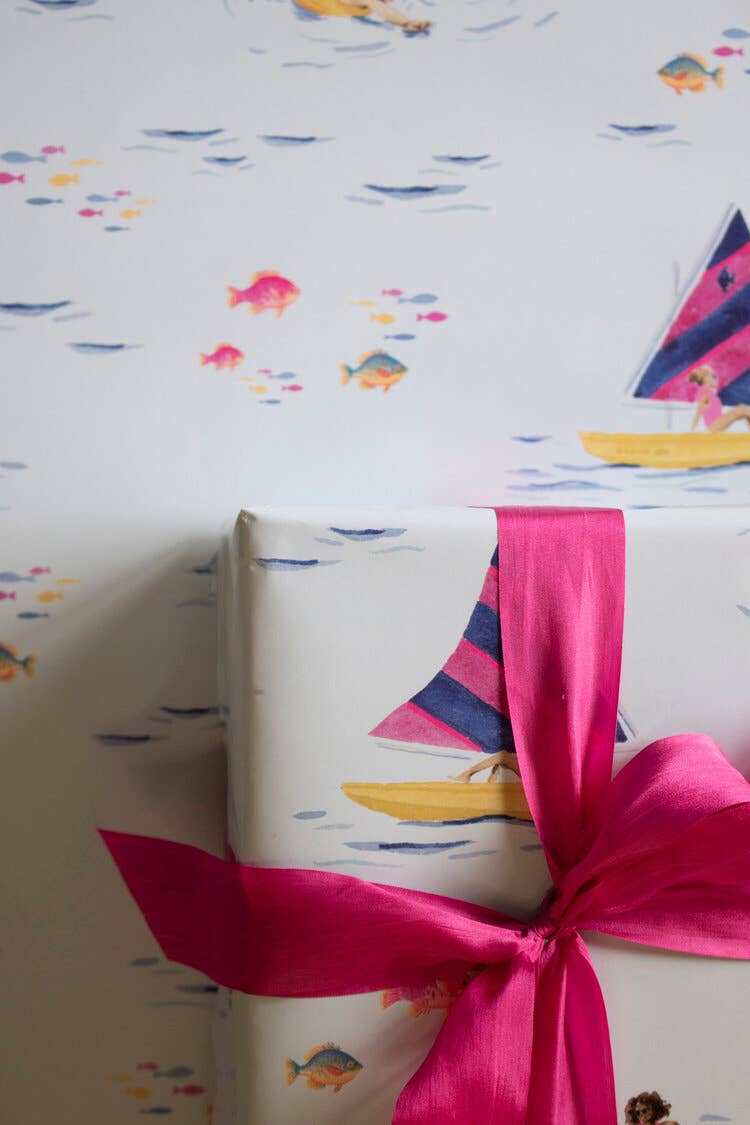 Kristin MacKenzie Fine Art – rolo de papel de embrulho por atacado – Papel de Embrulho - Velejar no Verão1