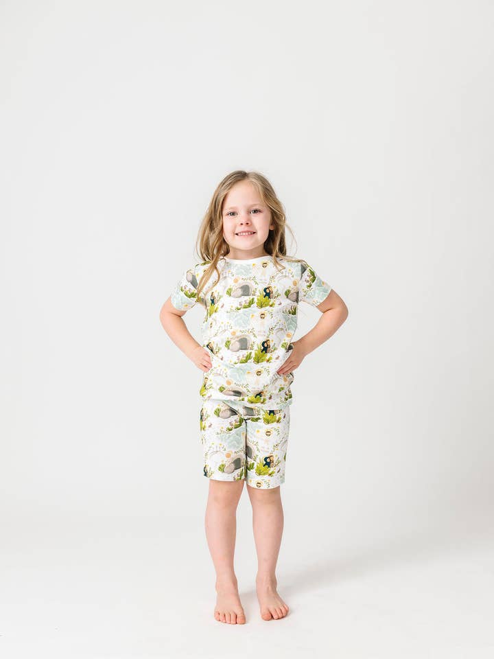 He Is Risen PJ Shorts Set Cotton for wholesale by Holy Pals