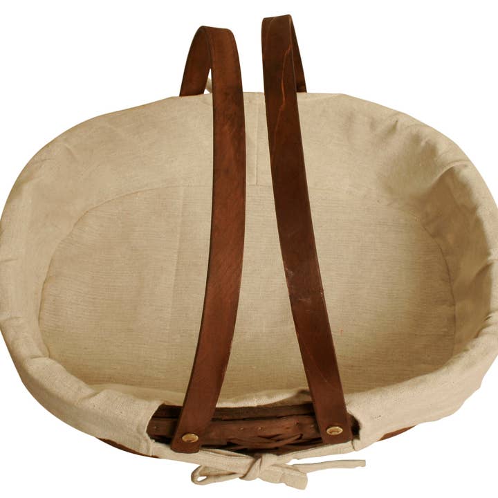 WALD IMPORTS - Wholesale Basket - 17" Stained Woodchip Basket w/Cloth Liner1