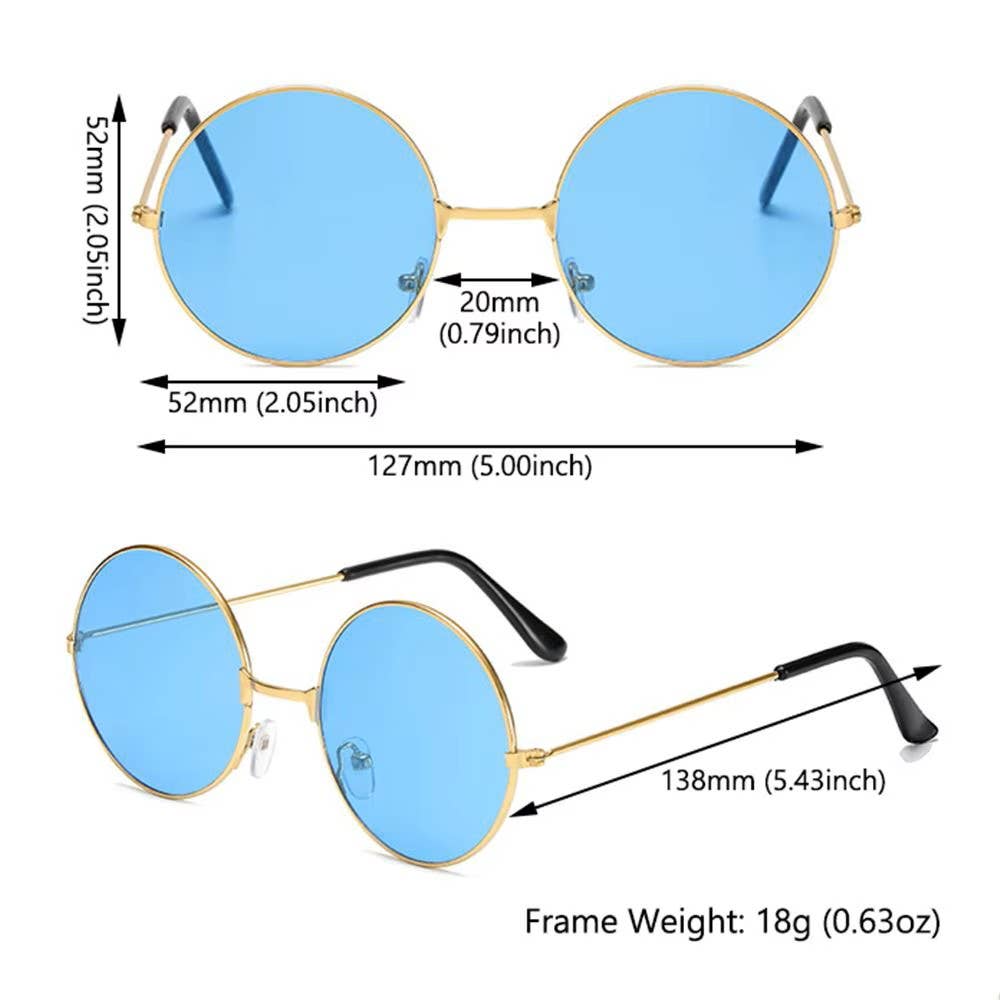 Syrrios Gifts LLC - Wholesale Sunglasses - Unisex - Retro Round Vintage Hippie Sunglasses Festival Rave Costume9