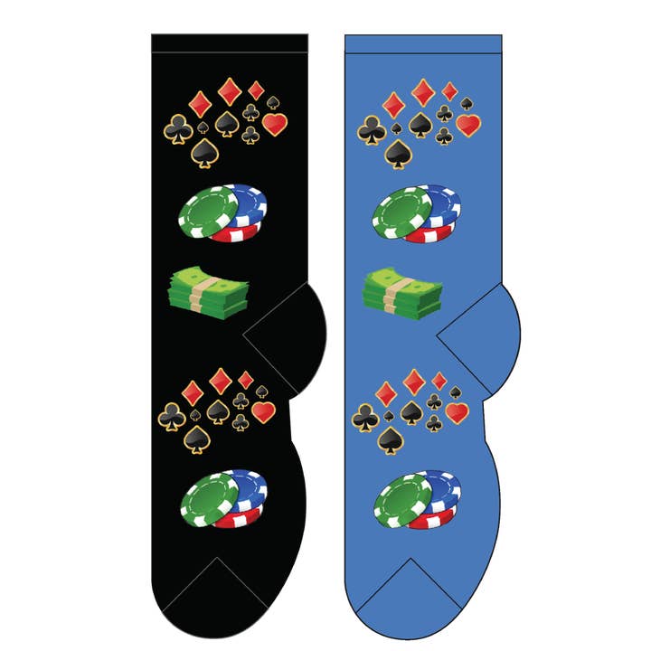 Poker Night Socks for wholesale by FOOZYS Fun Socks