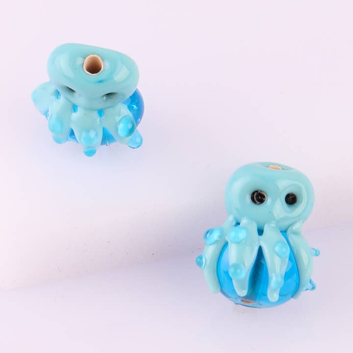 Octopus Spacer kraal van Murano-glas, doe-het-zelf geboorde armbandbedeltje voor wholesale door Adamodart