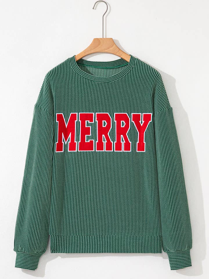 Threaded Pear - Wholesale Knit top – Women's - Aliella Letter Graphic Loose Long Sleeve Top7